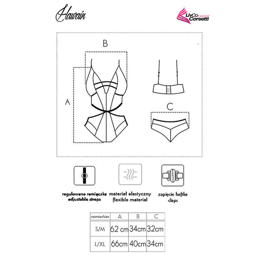LIVCO CORSETTI FASHION - BODY HAWAIN LC 90665 NOIR