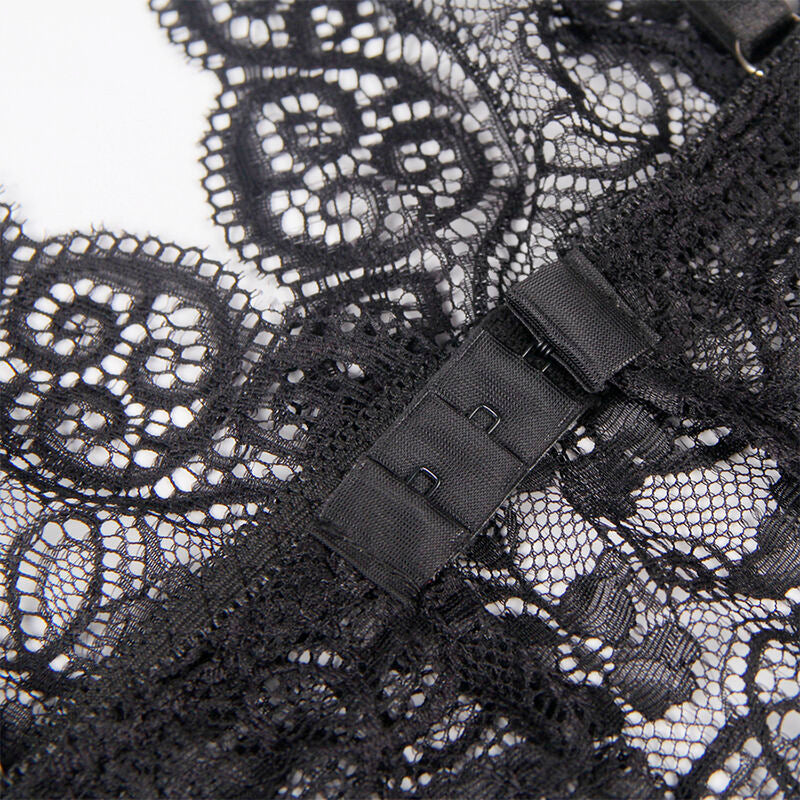 SUBBLIME - 953911 CHEMISIER DE NUIT EN SOIE ET DENTELLE + CULOTTE NOIRE S/M