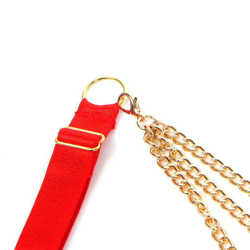 SUBBLIME - 955526 ENSEMBLE SOUTIEN-GORGE AVEC CHAÎNES ET COEUR EN MAILLE ROUGE L/XL