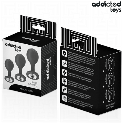 ADDICTED TOYS - LOT DE 3 PLUG ANAL AVEC BIJOU