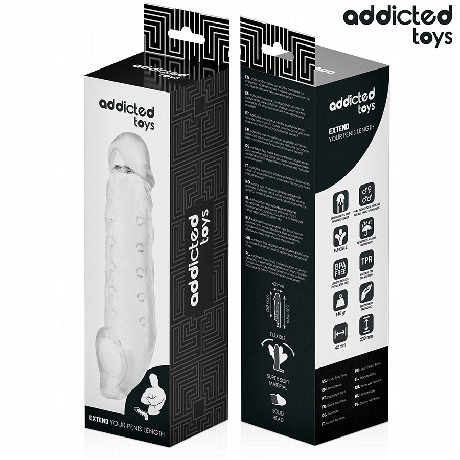 ADDICTED TOYS - GAINE PÉNIS TRANSPARENTE TAILLE M 27 CM