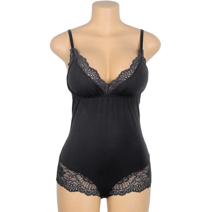 SUBBLIME - TEDDY DÉTAIL DENTELLE FLORALE NOIR S/M