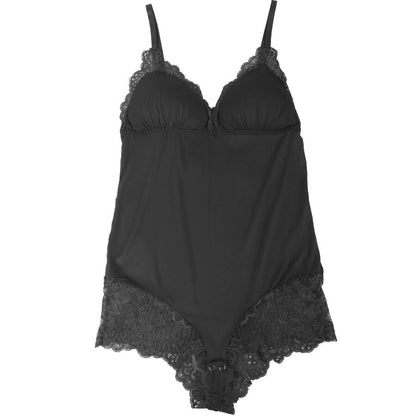SUBBLIME - TEDDY DÉTAIL DENTELLE FLORALE NOIR S/M