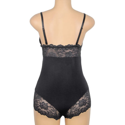 SUBBLIME - TEDDY DÉTAIL DENTELLE FLORALE NOIR S/M