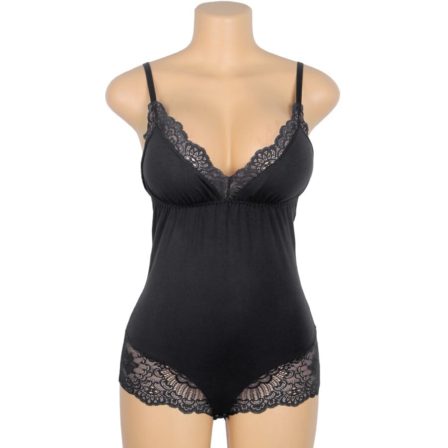 SUBBLIME - TEDDY DÉTAIL DENTELLE FLORALE NOIR L/XL