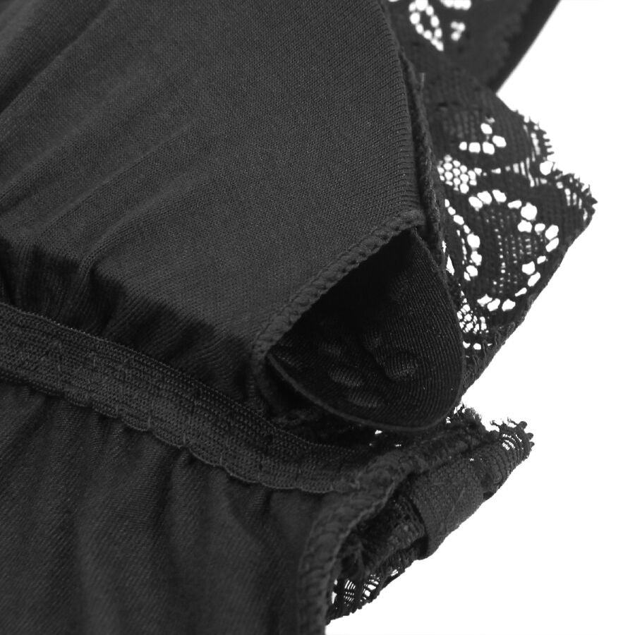 SUBBLIME - TEDDY DÉTAIL DENTELLE FLORALE NOIR L/XL