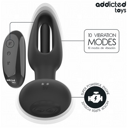 ADDICTED TOYS - PLUG ANAL AVEC LANGUE VIBRANTE ET TÉLÉCOMMANDE
